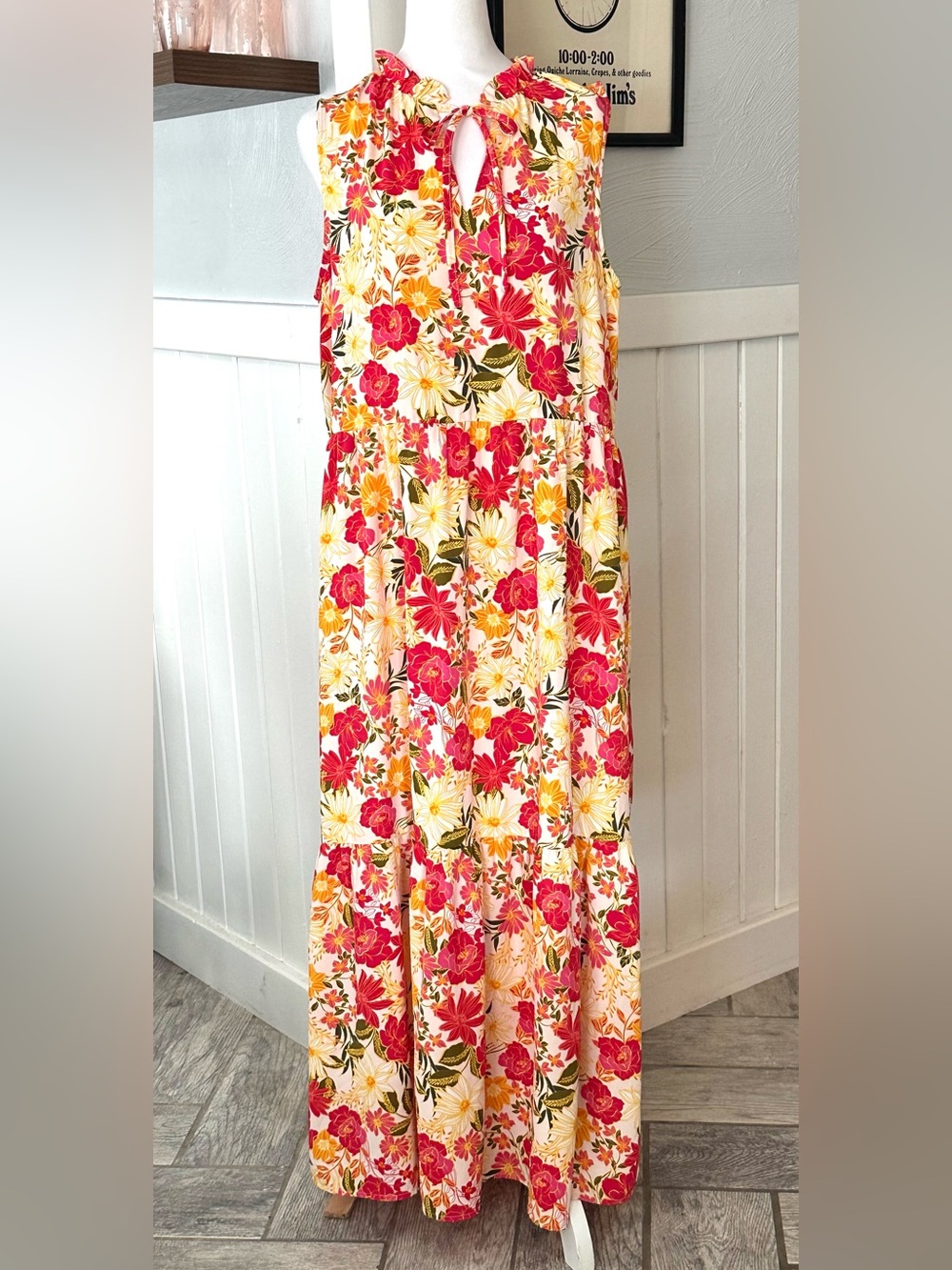 Sugarlips Floral Sleeveless Tiered Maxi Dress | Size Large | Cottagecore Summer - Picture 2 of 8